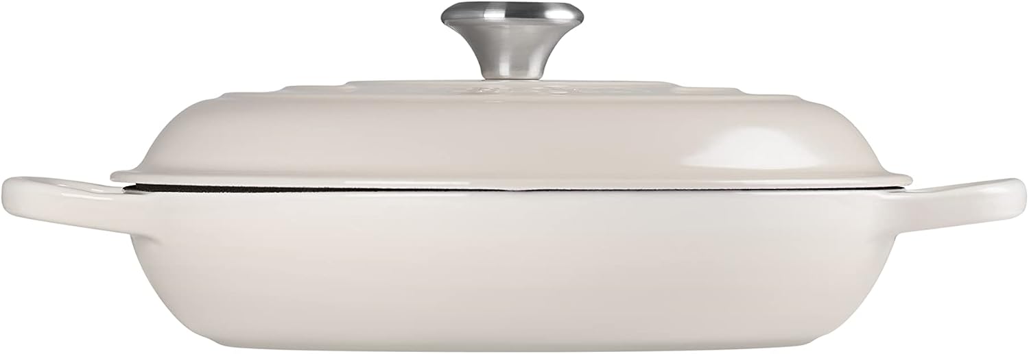 Le Creuset Enameled Cast Iron Signature Braiser, 3.5 qt., Meringue