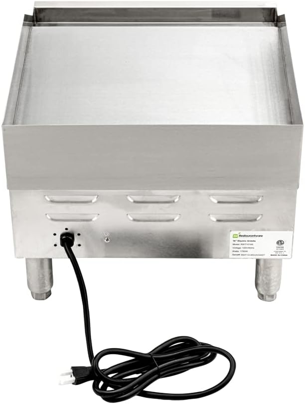Restaurantware Hi Tek Electric Griddle 1 Durable Countertop Griddle - 120V 1750W Operation Stainless Steel Griddle With Grease Tray Adjustable Temperature