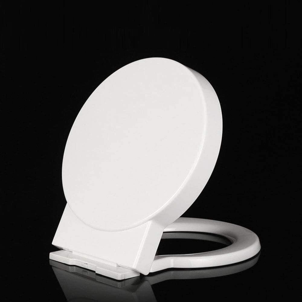Toilet Seat, Toilet Seat Large Circular Round Shaped Toilet Seat Cover Thicken Environmental Pp Urea-Resin Universal Toilet Lid White