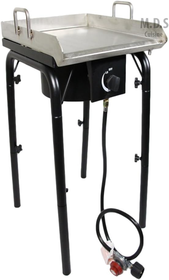 Stainless Steel Griddle 18'x16' Plancha with Heavy Duty Stand,BBQ Outdoors,Grill,Flat Top,Stove,High Pressure Burner,