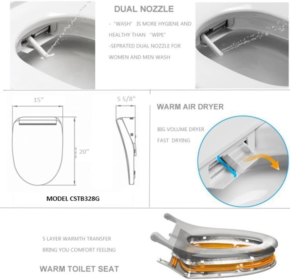 Cascada Heated Toilet Seat | Warm Air Dryer, and Customizable Wash Settings