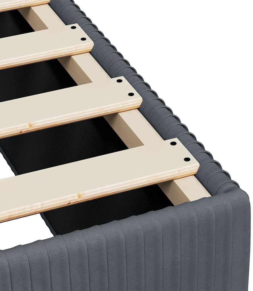 Dark Gray Velvet Twin Bed Frame with Plywood and Engineered Wood Construction, Modern Upholstered Platform Bed for Minimalist Bedrooms, Breathable Fabric and Sturdy Design
