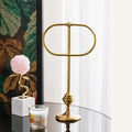 Brass Gold Freestanding Hand Towel Holder for Bathroom Countertop, Decorative Kitchen Towel Holder Stand (A)