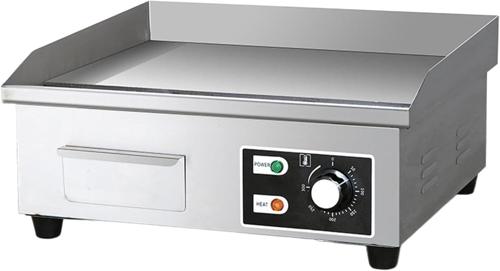 Electric Griddle, Professional 3000 W Stainless Steel Griddle, 8mm thick iron plate, Adjustable Temperature Control Flat Top Griddle, For Resturant, 550 * 420 * 210mm 36 * 38 * 21CM