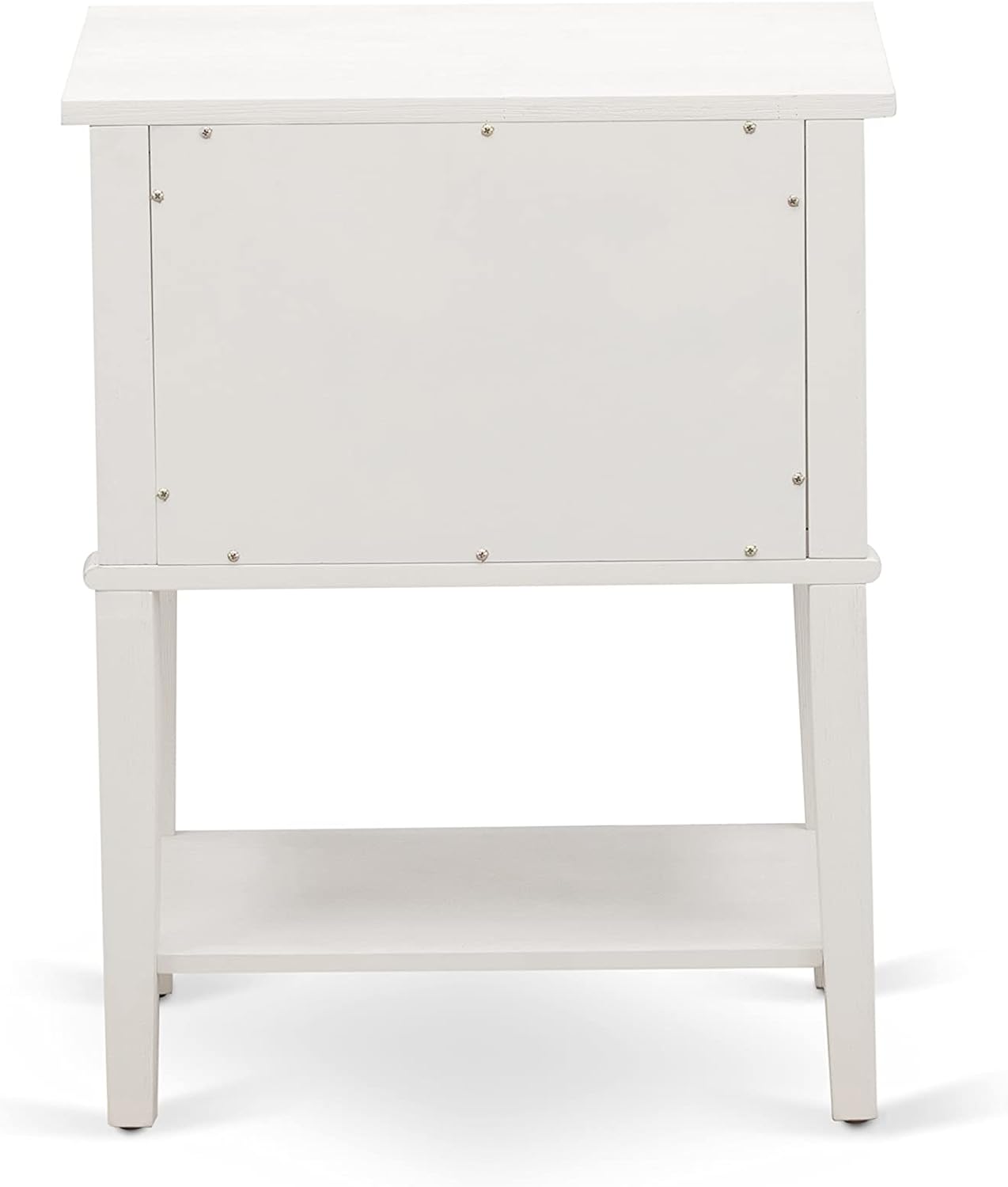 East West Furniture FN08F-1VL0C 2-Piece Platform Full Size Bed Set with 1 Full Bed and an End Table for bedroom - Reliable and Durable Construction - Mist Beige Linen Fabric