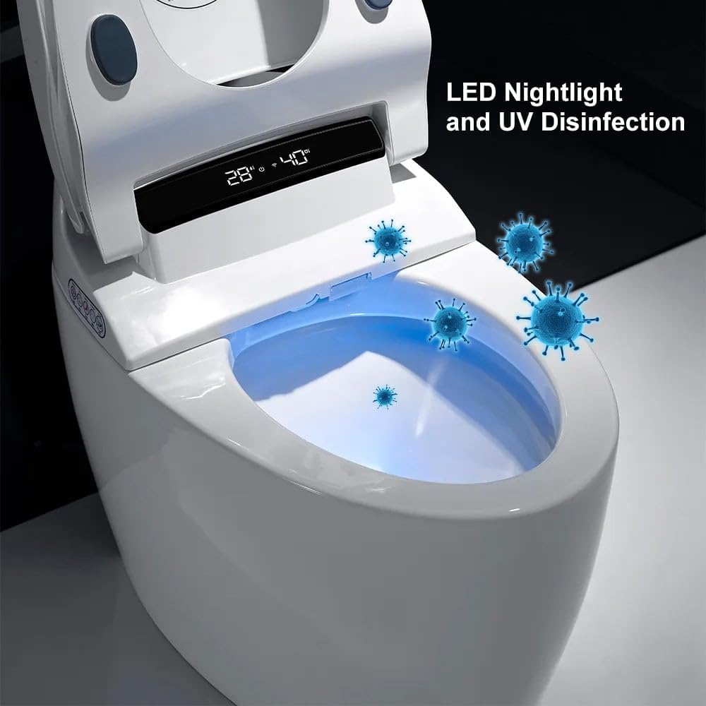 Modern Smart One-Piece 1.28 GPF Floor Mount Elongated Automatic Toilet & Bidet with Seat