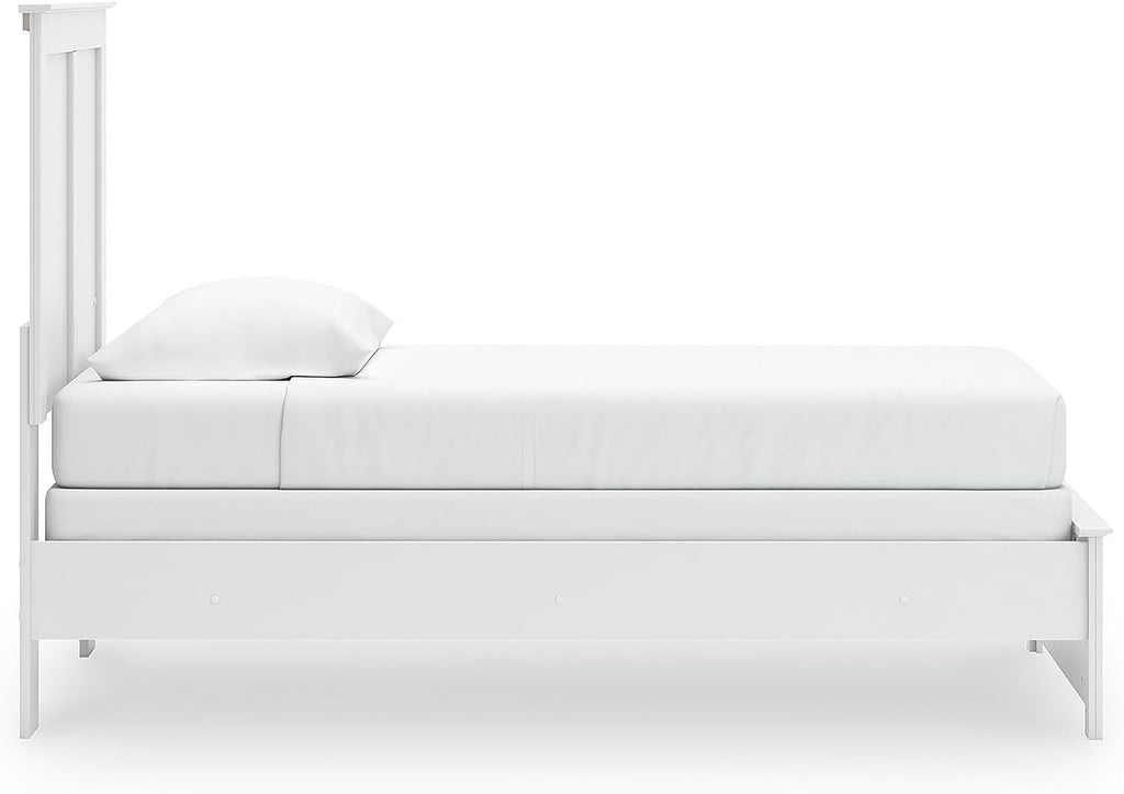 Signature Design by Ashley Bostwick Shoals Transitional Twin Panel Bed, Foundation or Box Spring Needed, White