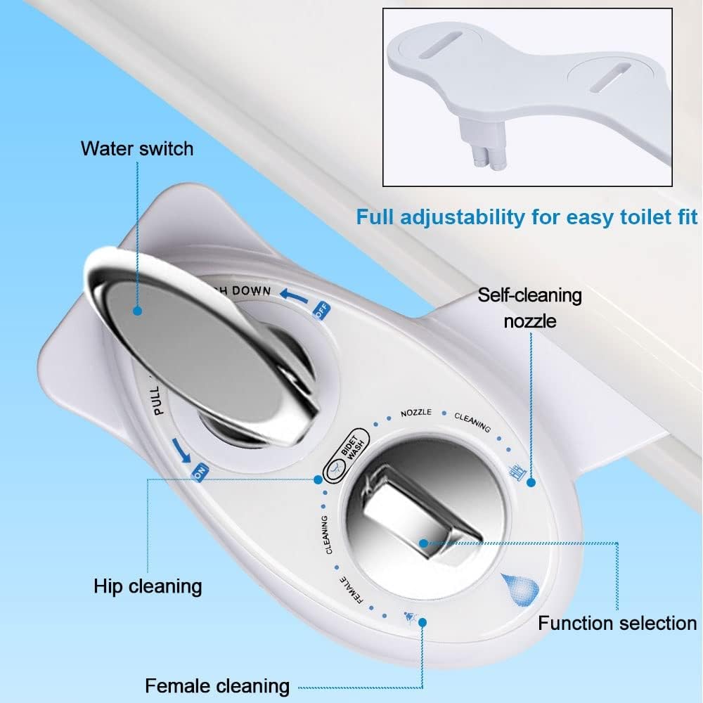 Non-Electric Bidet Toilet Seat Anal Single Left Handle (D 1)