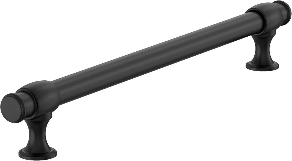 Amerock BP54065FB | Matte Black Appliance Pull | 12 inch (305 mm) Center to Center Cabinet Handle | Winsome | Furniture Hardware