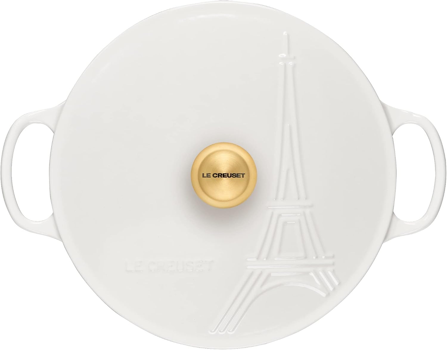 Le Creuset Eiffel Tower Collection Enameled Cast Iron Signature Braiser with Lid, 3.5 qt., White