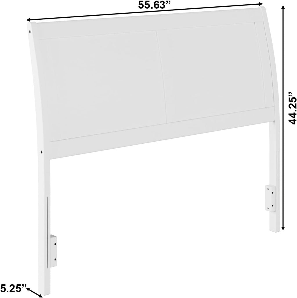 AFI, Portland Full Sleigh Solid Wood Panel Headboard, White