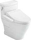 TOTO®WASHLET+® Legato One-Piece Elongated 1.28 GPF Toilet and WASHLET C2 Bidet Seat, Cotton White - MW6243074CEFG#01