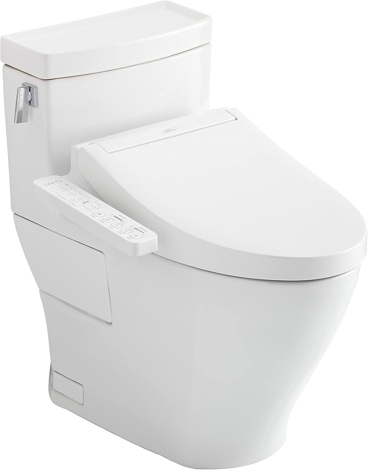 TOTO®WASHLET+® Legato One-Piece Elongated 1.28 GPF Toilet and WASHLET C2 Bidet Seat, Cotton White - MW6243074CEFG#01