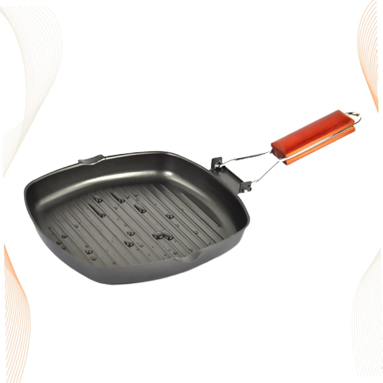 BBQ Grills Pancake Skillet Stove Burner Pans Nonstick Frying Pans BBQ Griddle Grilling Pan Grill Pancake Griddle Square Pot Chic Steak Frying Pan Fashion Frying Pan Bakeware Black Wok