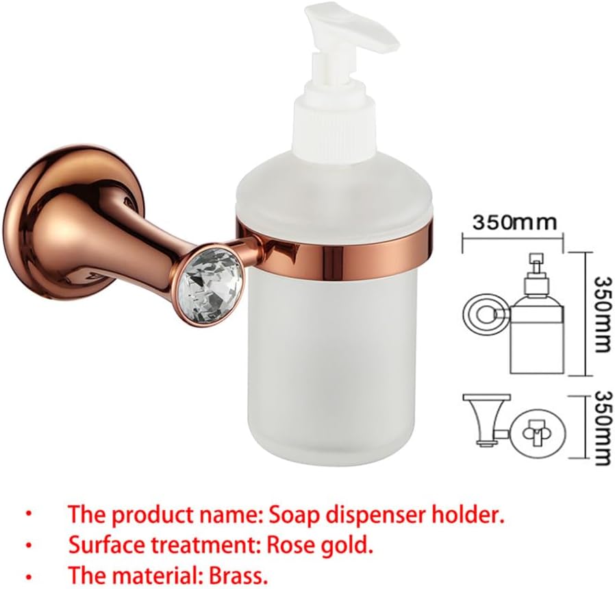 Coat Hook Bathroom Hooks Rose Gold Bathroom Accessories Brass Wall Mounted Toilet Brush Paper Towel Holder Rack Glass Shelf Bath Hardware Set.,Robe Hook(Color:Soap Dispenser)