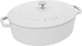 Staub Cast Iron 6.25-qt Shallow Oval Dutch Oven - White