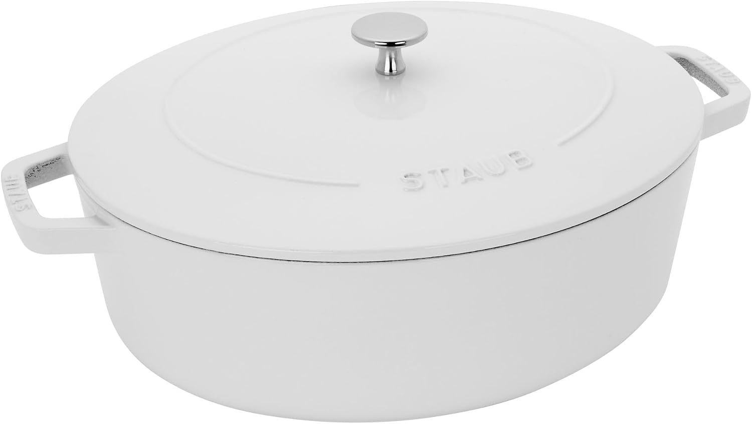 Staub Cast Iron 6.25-qt Shallow Oval Dutch Oven - White