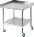 Equipment Grill Stand Table 28x24x30 Inch Stainless Steel NSF Certified 400 Lbs Capacity with Adjustable Legs, 2' Edge Baffle, for Hotel, Home, Commercial Restaurant Kitchen