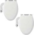 Bemis 1500EC Toilet Seats with Perfect Fit, Fresh Water Spray, Non-Electric, Easy to Install Bidets, ELONGATED, White, Includes 2 Seats & 2 Bidet Attachments