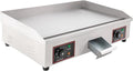 Commercial Griddles - Electric Griddle Non-Stick Flat Top Large Grill Hot Plate BBQ Stainless Steel Temp-Setting with Drawer
