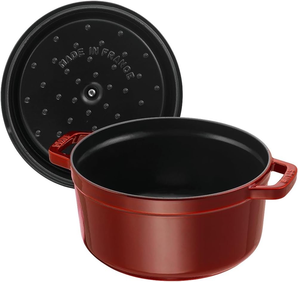 Staub Cast Iron 7-qt Round Cocotte - Grenadine