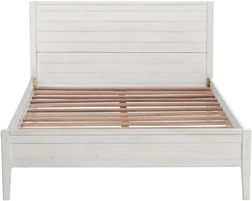 Windsor 3-Piece Kids Bedroom Set - Full Panel Bed, 2 Nightstands, Rustic White Finish, Metal Drawer Glides, 57 in. W x 79 in. D x 39 in. H Bed, 22 in. W x 17 in. D x 25 in. H Nightstands