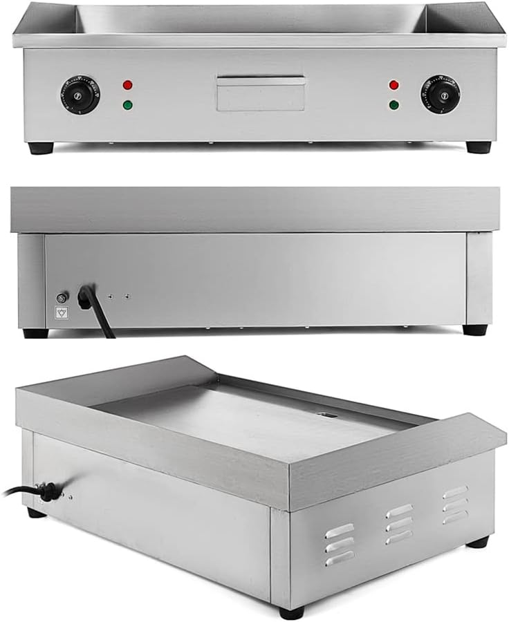 28' Electric Tabletop Flat Top Teppanyaki Grill, 4400W Stainless Steel Countertop Griddle for BBQ Teppanyaki Cooking, Adjustable Temperature from 50°c to 300°c