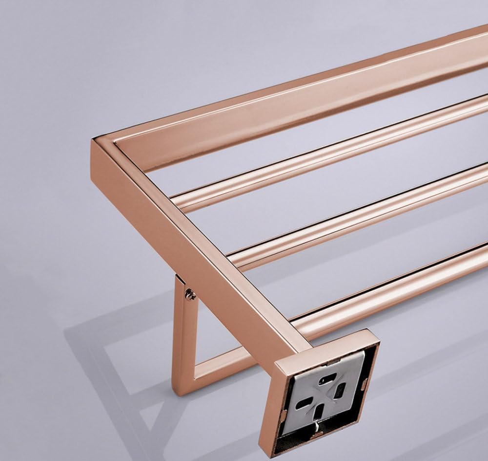 Shiny Polished Rose Gold Bathroom Hardware Accessories Towel Rack Toilet Paper Holder Towel Rail Bar Bathroom Robe Hook,50cm Towel Rack