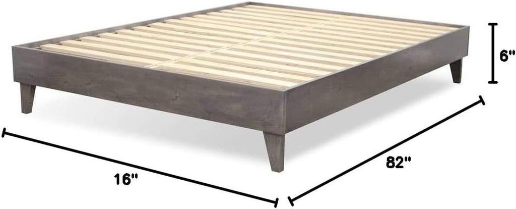 eLuxurySupply Wooden Platform Bed Frame California King Size, Black - Low Profile, No Box Spring Needed, Easy Assembly, Wooden Modern Minimalist Style