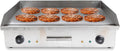 29' Commercial Electric Griddle-110V 4400W Electric Countertop Griddle Non-Stick Restaurant Teppanyaki Flat Top Grill Stainless Steel Adjustable Temperature Control 122°F-572°F(No plug included)