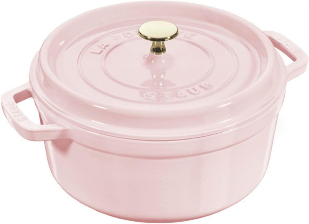 staub Cocotte Round Sorbet Rose Z1032-759 'Pico Cocotte Round Sorbet Rose 7.9 inches (20 cm) Pink Two-Handed Casting, Enameled Pot, Induction Compatible