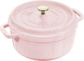 staub Cocotte Round Sorbet Rose Z1032-759 'Pico Cocotte Round Sorbet Rose 7.9 inches (20 cm) Pink Two-Handed Casting, Enameled Pot, Induction Compatible