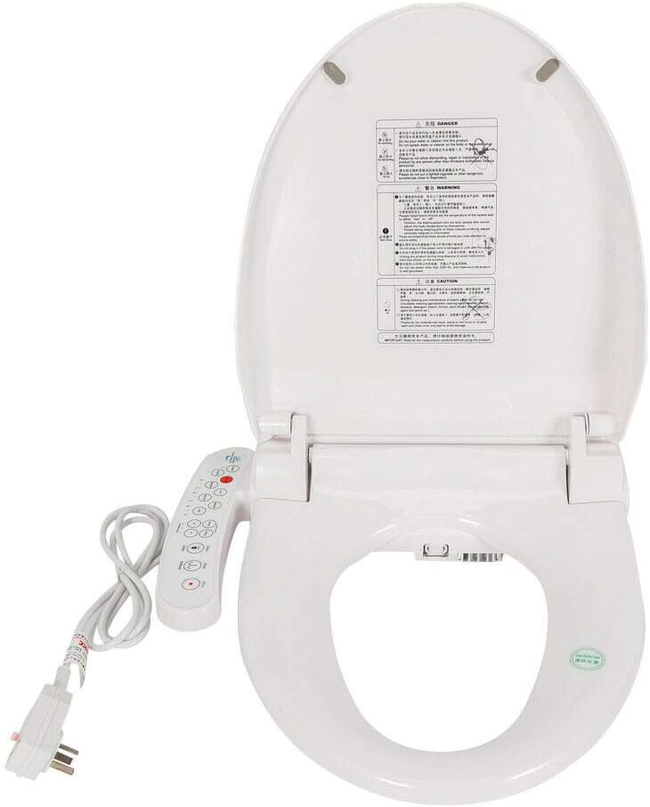 Electric Automatic Bidet Toilet Seat,Luxury Intelligent Bidet Warm Toilet Seat Without Remote Control Deodorization Elongated Heated Seat w/Double Nozzles for Elongated Toilets 1300W 110V US Stock