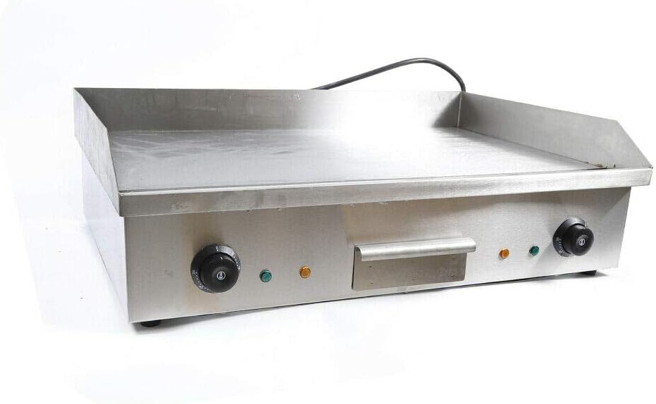 28.6' Electric Countertop Griddle 4400W Stainless Steel Flat Top Griddles Grill Combo Adjustable Temperature Commercial Griddles for Vegetables and Meat