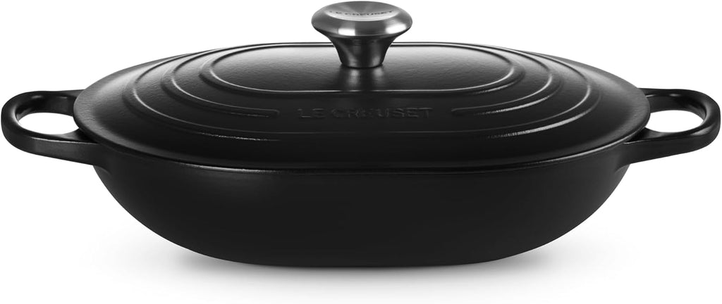 Le Creuset Enameled Cast Iron Signature Oval Casserole with Lid, 3.75 qt., Licorice