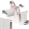 Amerock | Clear/Chrome | Glacio |Towel Bar | 24 inch (610 mm) | 4 Piece | Bathroom Accessories Set