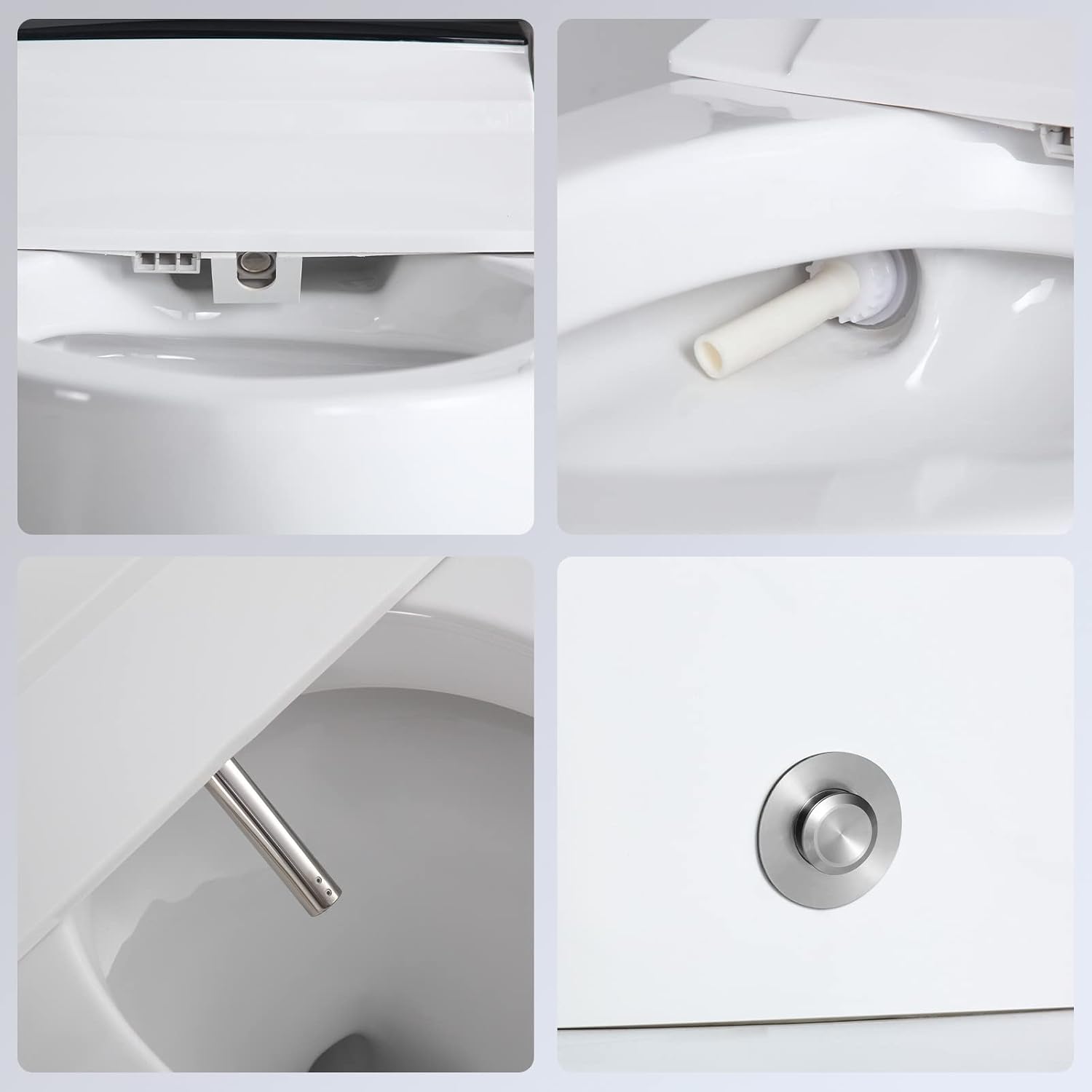Bidet Toilet Smart Toilets for Bathrooms Modern Toilet with Bidet Built In One Piece Toilet Dual Flush Toilet with Foam Shield, Lubricate Inner Walls, Night Light Illumination (Foam_01)
