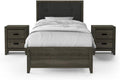 Furniture of America Livorn 3-Piece Gray Wood Bedroom Set - Twin + 2 Nightstands