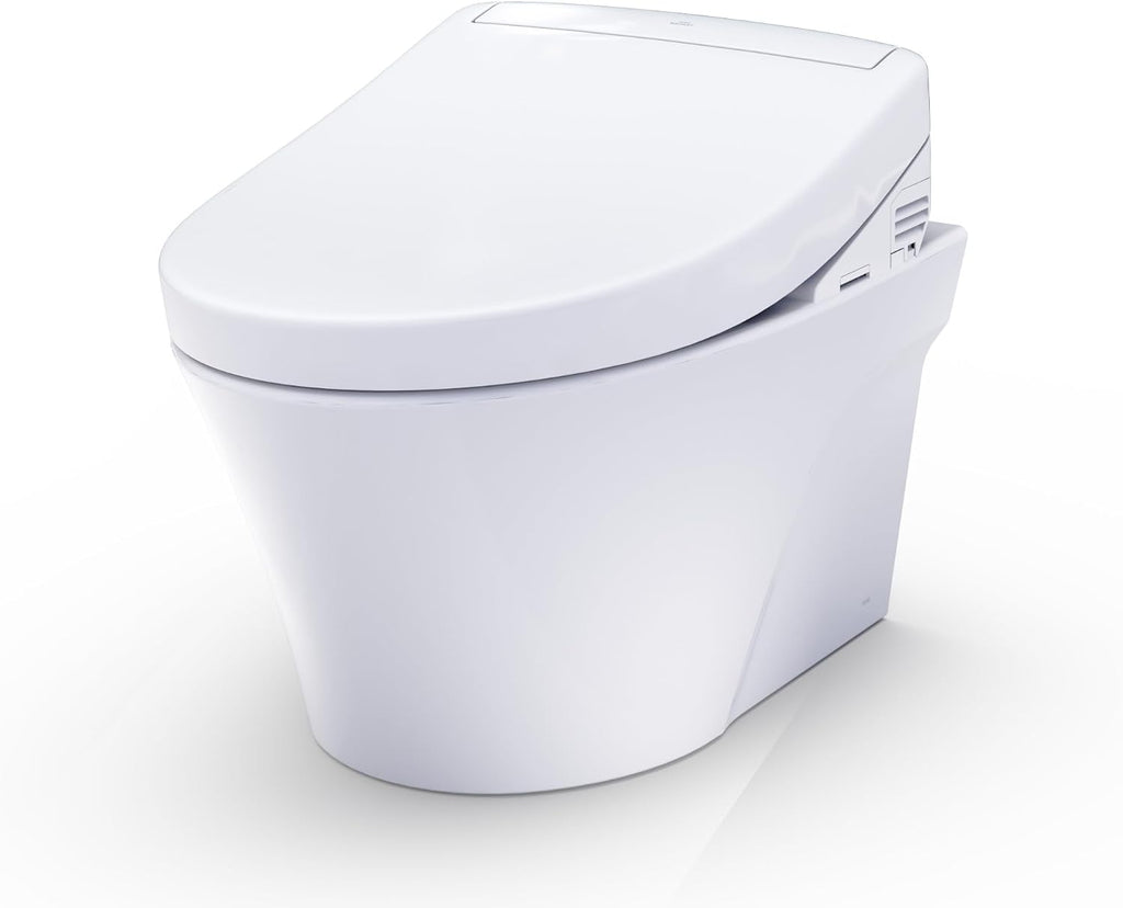 TOTO® WASHLET®+ AP Wall-Hung Elongated Toilet and WASHLET S5 and DuoFit® In-Wall 0.9 and 1.28 GPF Dual-Flush Tank System, Matte Silver - CWT4263446CMFG#MS