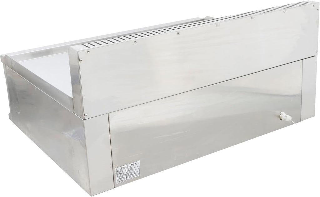 Commercial Stainless Steel LPG Gas Griddle Grill, 35.6' x 21.7' Flat Top Countertop Griddle for Steak, Pancakes & Teppanyaki, 2800Pa, Home & Outdoor Use