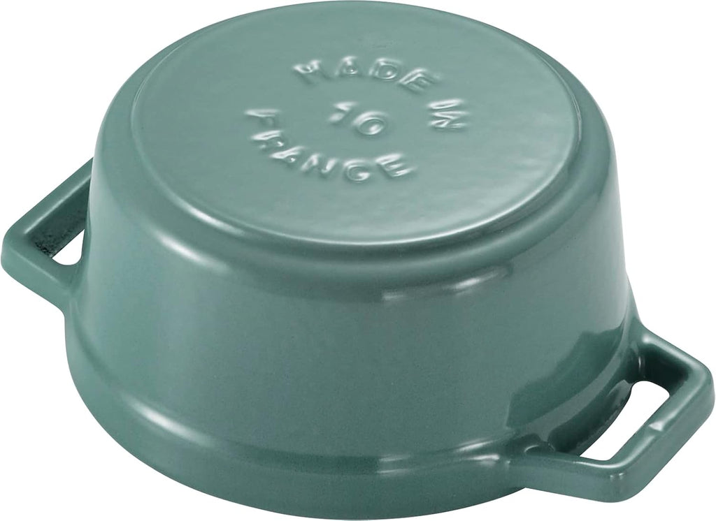 staub La Cocotte Round Z1025-988 Pico Cocotte Round Eucalyptus 5.5 inches (14 cm) Small, Both Handed Casting, Enameled Pot, Induction Compatible, Japanese Authentic Product with Serial Number