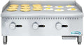 Pemberly Row 36-Inch Natural Gas Griddle, 3-Burner, 90000 BTU, Stainless Steel Construction, Adjustable Temperature, Drip Tray, Heavy Duty Flat Top Countertop Griddle for Restaurants or Food Trucks