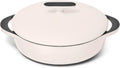 Caraway Enameled Cast Iron Braiser - 3.5 qt Braiser Pan - 3 Layer Enamel Coating - No Seasoning Required - Compatible With All Stovetops - Oven Safe - Free From Forever Chemicals - Cream