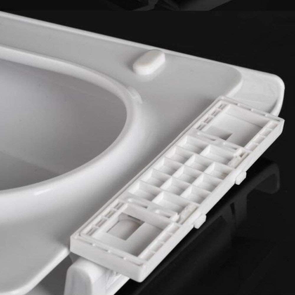 Toilet Seat Commercial Open Front Toilet Seat, Soft Close Toilet Seat Round, Plastic Large Opening Toilet Seat, White