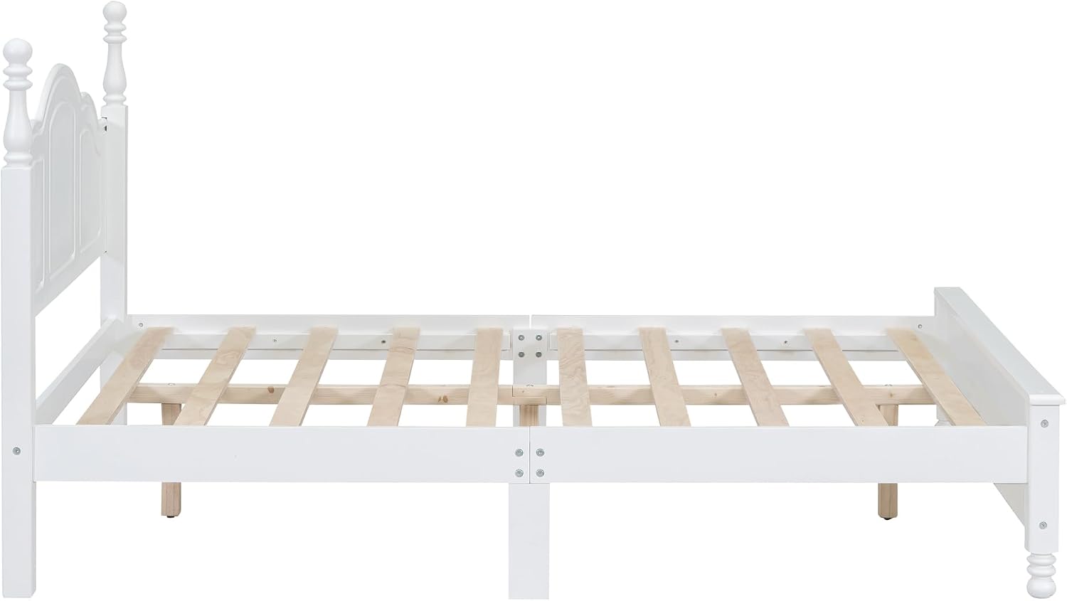 Retro Design 3-Pieces Bedroom Sets, Full Size Wood Platform Bed and 2 Nightstands with 2 Drawers and Sturdy Slats Support for Apartment Bedroom