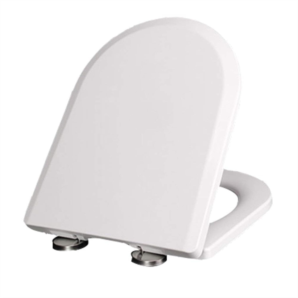 Wttfc Soft Close Toilet Seat,Bidet Toilet Seat,Simple Top Fixing for Easy Clean,D Shape, Standard Toilet Seats White with Adjustable Hinges,Toulet Seat,08