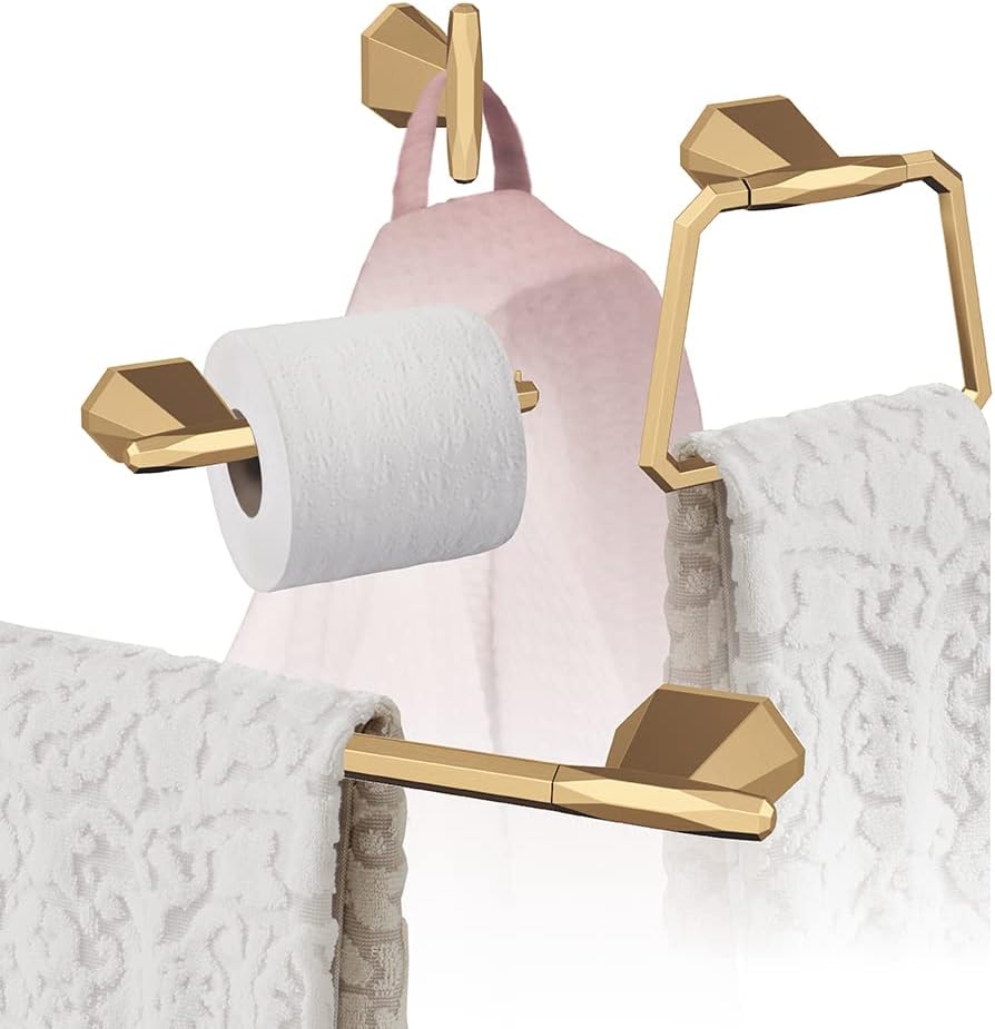 Amerock | Champagne Bronze | St. Vincent |Towel Bar | 18 inch (457 mm) | 4 Piece | Bathroom Accessories Set