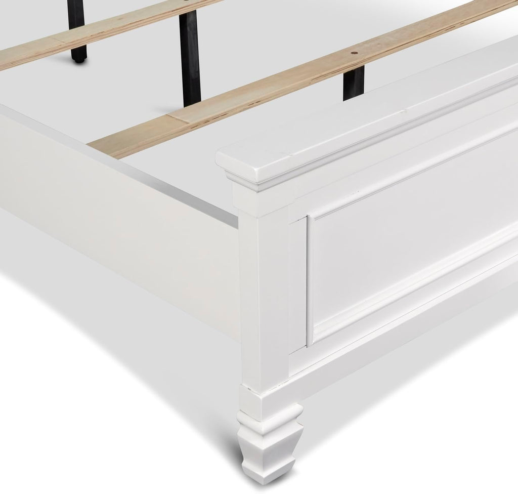 New Classic Furniture Tamarack Wood Queen Bed, White