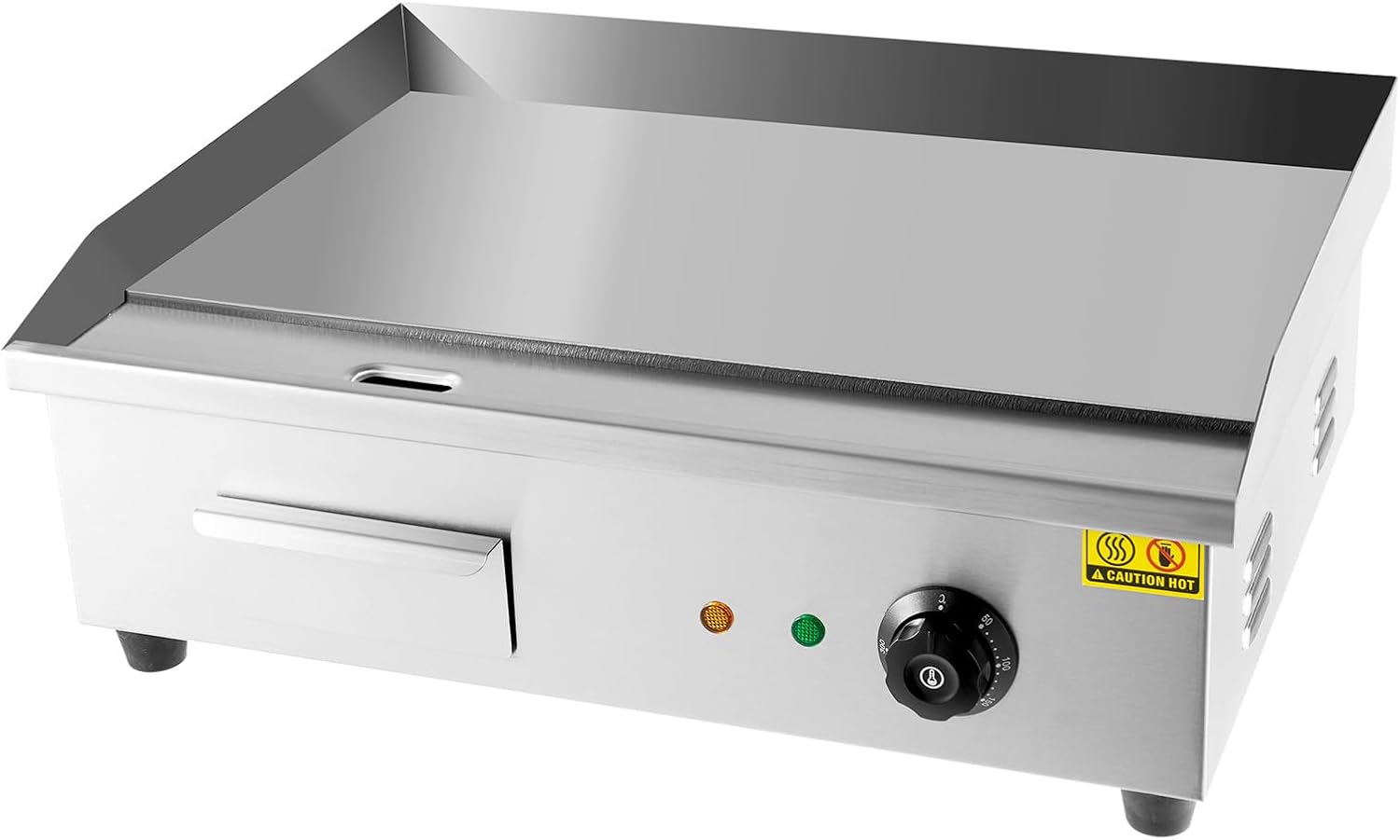 3000W Commercial Electric Griddle, 21.25' X 11.81' Stainless Steel Griddle with Anti-Splash Baffle 122-572℉adjustable Temp Control Countertop Flat Top Griddles for Pancake Steak Hamburger