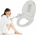 Smart Bidet Heated Toilet Seat Electronic Heated Elongated Toilet Seat Replacement with Warm Air Dryer Temperature Control Wash Function（1300W)